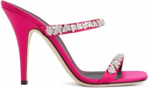 Giuseppe Zanotti Dunite crystal-embellished satin sandals Pink