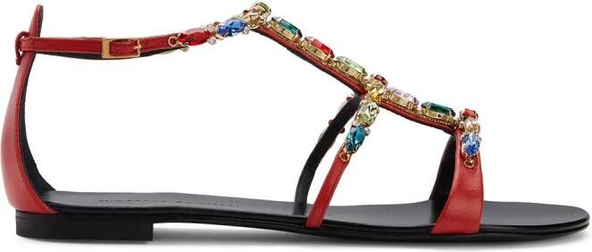 Giuseppe Zanotti Elba crystal-embellished sandals Red