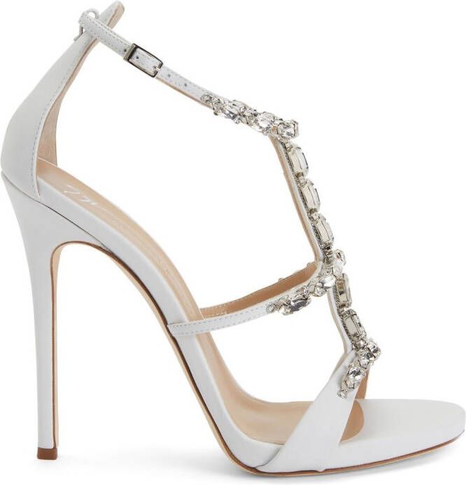 Giuseppe Zanotti Elba rhinestone-embellished sandals White