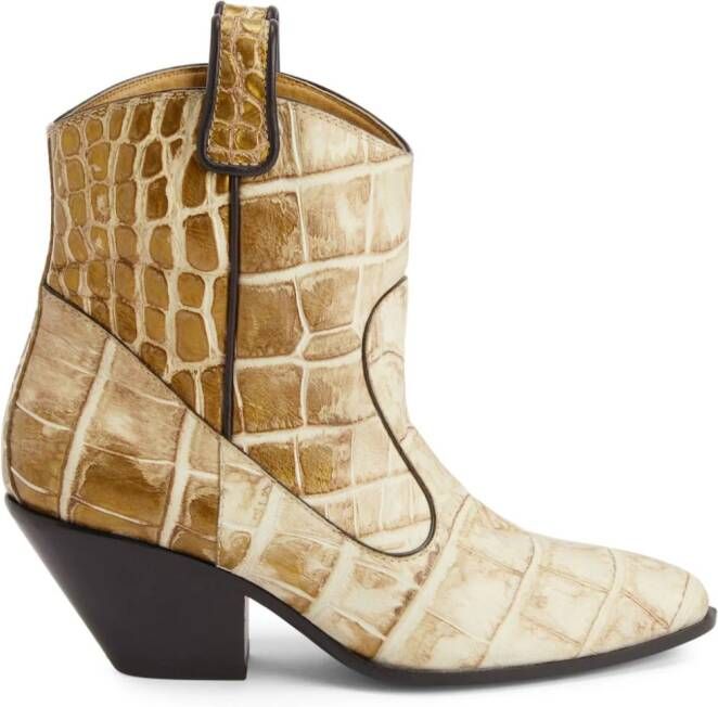 Giuseppe Zanotti Elna 55mm leather boots Neutrals