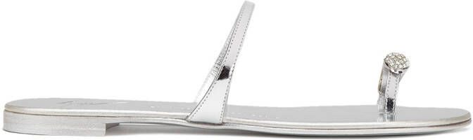 Giuseppe Zanotti embellished thong sandals Silver
