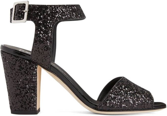 Giuseppe Zanotti Emmanuelle 80mm glitter sandals Black