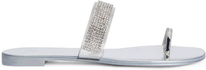 Giuseppe Zanotti Erwan gem-detail flat sandals Silver