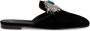 Giuseppe Zanotti Euphemiee crystal-embellished velvet slippers Black - Thumbnail 1
