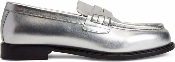 Giuseppe Zanotti Euro penny-slot loafers Silver