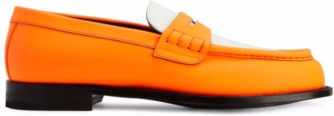 Giuseppe Zanotti Euro two-tone leather loafers Orange