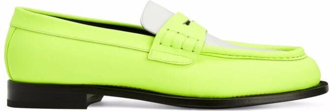 Giuseppe Zanotti Euro two-tone leather loafers Yellow
