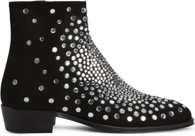 Giuseppe Zanotti Fabyen crystal-embellished suede boots Black