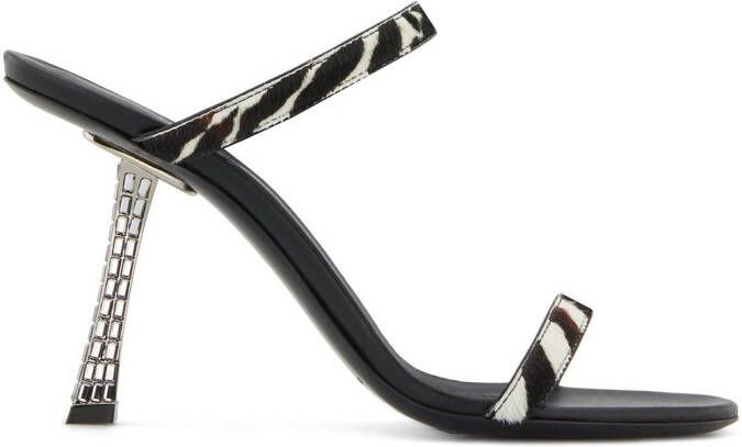 Giuseppe Zanotti Farrah zebra sandals Black