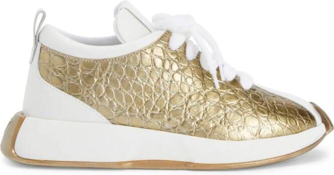 Giuseppe Zanotti Ferox crocodile-print sneakers Gold