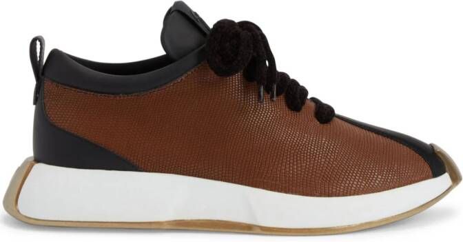 Giuseppe Zanotti Ferox panelled leather sneakers Brown