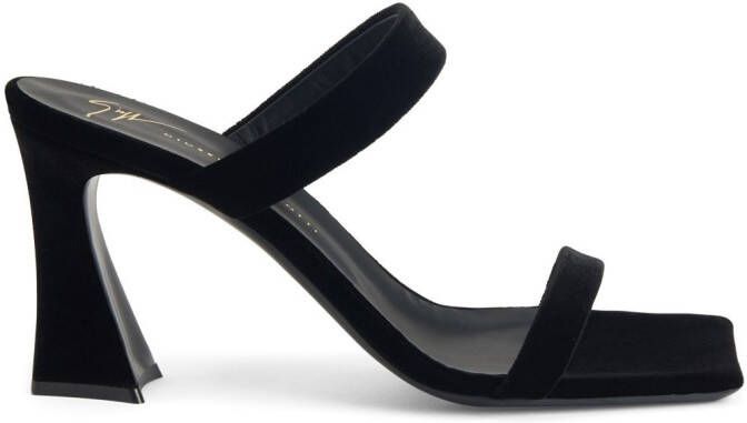 Giuseppe Zanotti Flaminia 85 mm velvet sandals Black