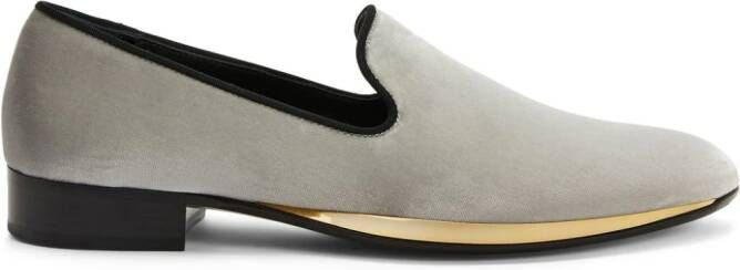 Giuseppe Zanotti Flash velvet loafers Grey