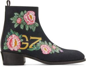 Giuseppe Zanotti floral ankle boots Black