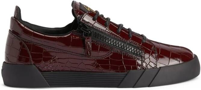 Giuseppe Zanotti Frankie crocodile-effect leather sneakers Red