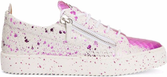 Giuseppe Zanotti Frankie crocodile-effect sneakers Pink