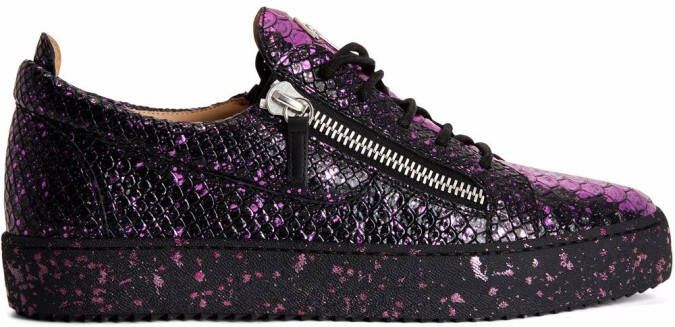 Giuseppe Zanotti Frankie crocodile-embossed leather sneakers Black