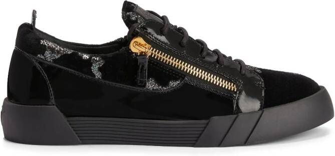 Giuseppe Zanotti Frankie glitter-detailing leather sneakers Black