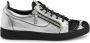 Giuseppe Zanotti Frankie leaf-embroidered leather sneakers Silver - Thumbnail 1