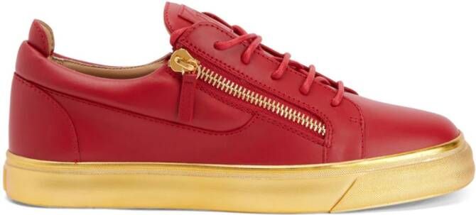 Giuseppe Zanotti Frankie leather low-top sneakers Red