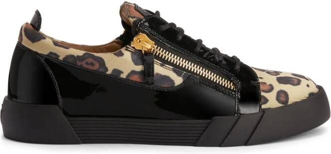 Giuseppe Zanotti Frankie leopard-print sneakers Neutrals