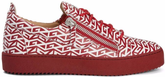 Giuseppe Zanotti Frankie monogram low-top sneakers Red