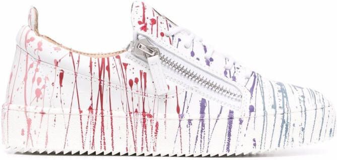 Giuseppe Zanotti Frankie paint-splatter sneakers White