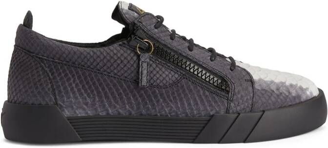 Giuseppe Zanotti Frankie python-embossed leather sneakers Black