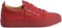 Giuseppe Zanotti Frankie snakeskin-effect low-top leather sneakers Red - Thumbnail 1