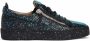 Giuseppe Zanotti Frankie sprayed snakeskin-textured sneakers Blue - Thumbnail 1