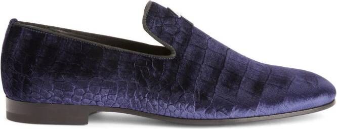 Giuseppe Zanotti G-Flash crocodile-effect loafers Blue