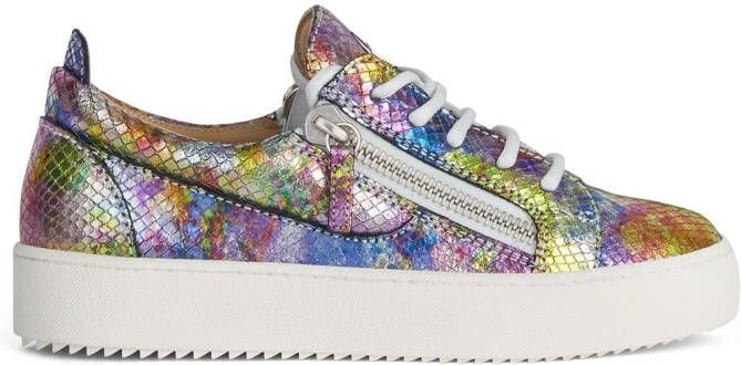 Giuseppe Zanotti Gail metallic low-top sneakers Purple