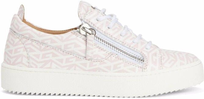 Giuseppe Zanotti Gail monogram leather sneakers White