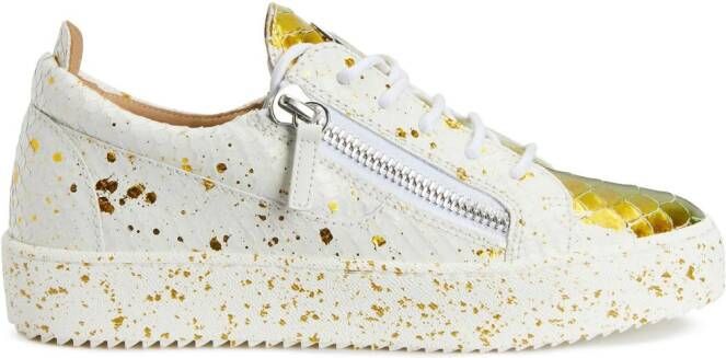 Giuseppe Zanotti Gail snakeskin-effect sneakers Gold