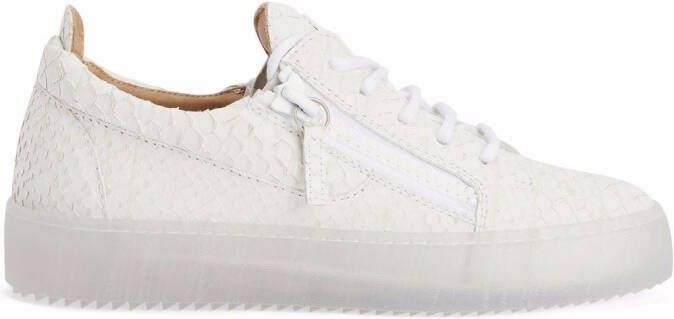 Giuseppe Zanotti Gail snakeskin-textured sneakers White