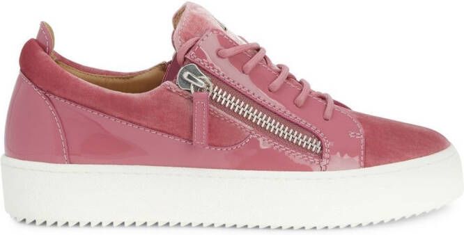 Giuseppe Zanotti Gail velvet low-top sneakers Pink