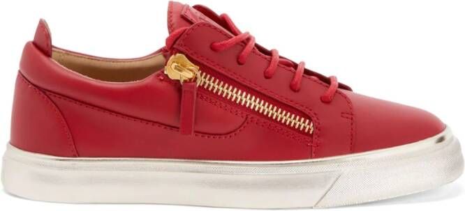Giuseppe Zanotti Gail zip-fastening leather sneakers Red
