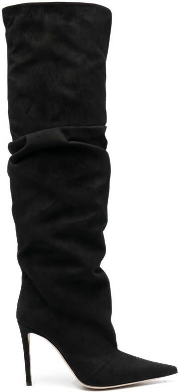 Giuseppe Zanotti gathered-design pointed-toe 110mm boots Black