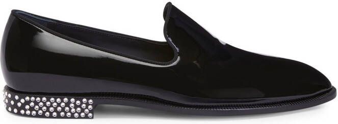 Giuseppe Zanotti Gatien crystal-embellished leather loafers Black
