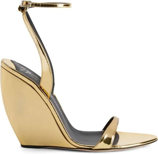 Giuseppe Zanotti Ginnyfer 105mm wedge sandals Gold