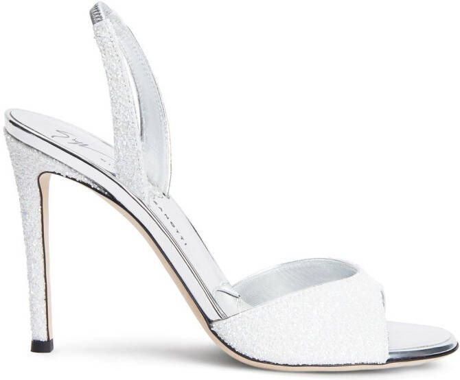 Giuseppe Zanotti glitter high-heeled sandals White