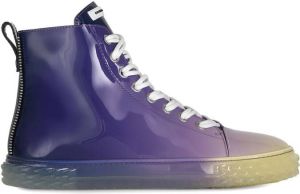 Giuseppe Zanotti gradient high-shine sneakers Purple