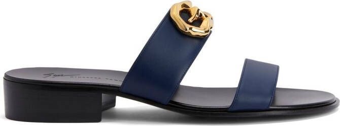 Giuseppe Zanotti Gregorie leather sandals Blue