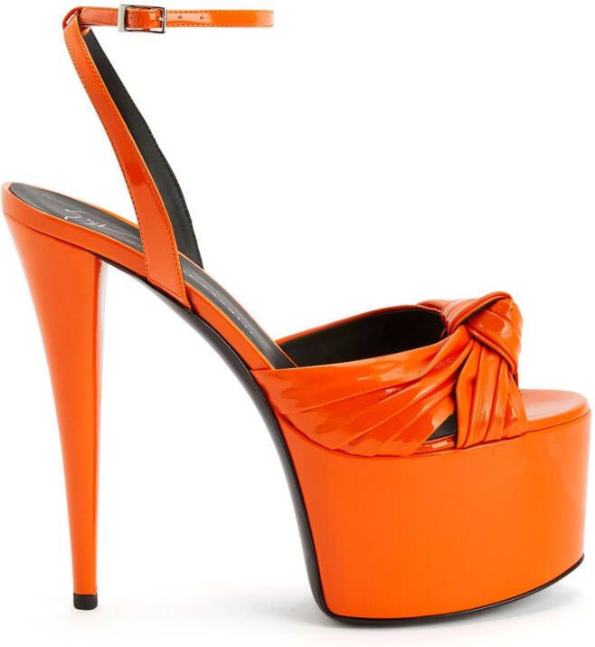 Giuseppe Zanotti GZ Aida 150mm platform sandals Orange