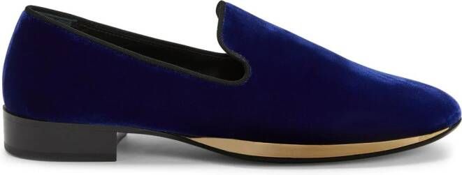 Giuseppe Zanotti GZ Flash metallic-detail velvet loafers Purple