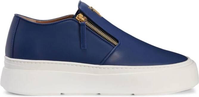 Giuseppe Zanotti GZ Mike Zip leather loafers Blue