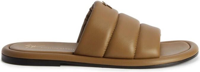 Giuseppe Zanotti Harmande quilted leather slides Brown
