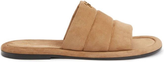Giuseppe Zanotti Harmande quilted suede slides Brown
