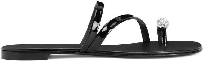 Giuseppe Zanotti Hillary crystal-ring sandals Black