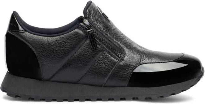Giuseppe Zanotti Idle Run grained leather zip-up loafers Black
